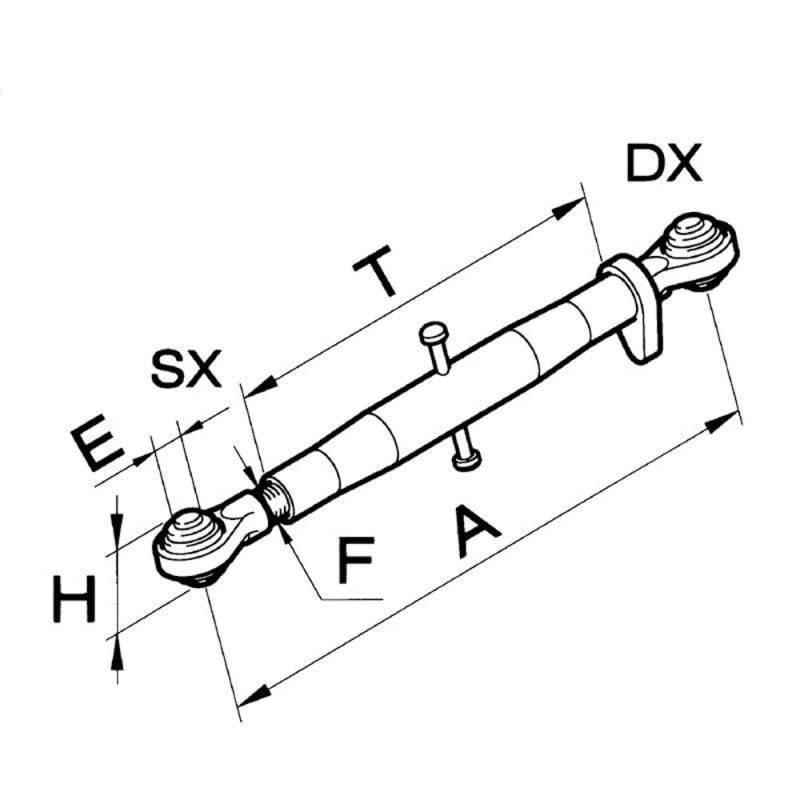 Terzo Punto Meccanico Ø19.3 min 42.6cm / max 64.4cm