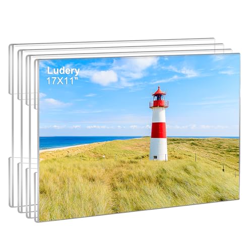 Ludery 11x17 Acrylic Picture Frames Set of 4, Clear Photo