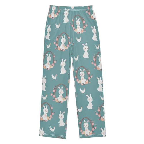 ZZXXB Easter Bunny Rooster Boys Long Pants Soft Trousers Elastic Waist Kids Lounge Bottoms with Pockets S-XL