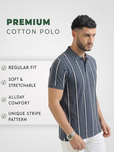Image of fanideaz Branded Mens Half Sleeve Cotton Striped Polo T-Shirt for Mens || Polo Tshirt for Men || Branded Tshirt for Men