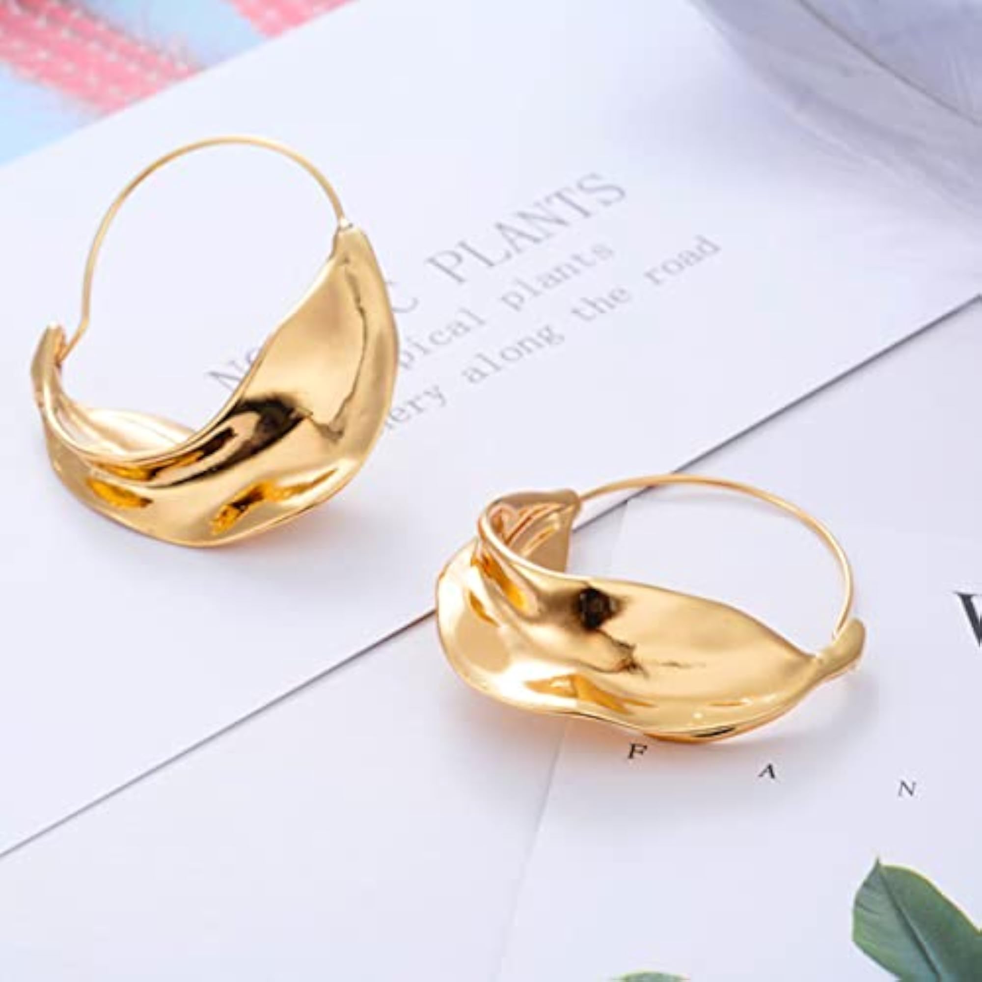 Toned Twisted Huggie Earrings, Chic
