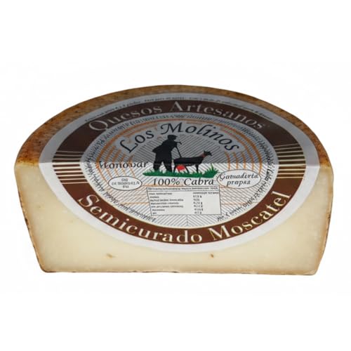 Medio Queso Artesano Semi Curado 100% de Leche de Cabra 225 gr | Queso Gourmet Elaboración Tradicional y Casera con Ganadería Propia | Sabor Único y Natural