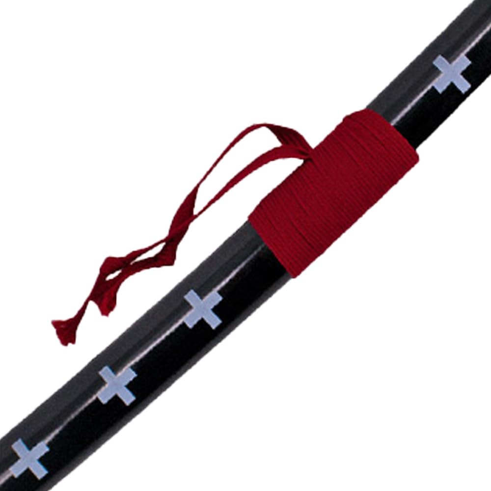 Katana S5017 di Trafalgar Law di One Piece, replica non ufficiale, lama in acciaio nero da 102 cm, impugnatura con avvolgimento marrone chiaro e tsuba rivestita in velluto, con supporto. Rif. S5017