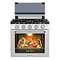 CAMPLUX RV Stove Gas Range 21 Inches Tall, Gas Range Oven with 3 Burners Cooktop for RV, RGS21MSF, Stainless Steel