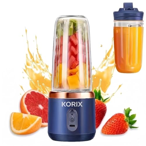 Image of Portable Blender Electric Juicers Fruit Mixers USB Rechargeable Smoothie Mini Personal Juicer 6 Blades 3Gears With 1500 Mah Rechargeable Battery-Smoothie For Kitchen A87