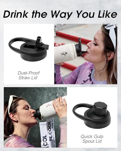 Image of Coolflask 32 oz Water Bottle Insulated Stainless Steel with Strap