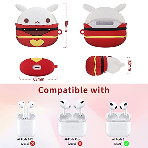 Suihuoji Genshin Impact Airpods 3 Case, 8 In 1 Silicone Airpods 3Rd Generation(2021) Protective Cover Kit, 3D Cute Klee Cartoon Skin For Girls Women With Other 7 Different Accessories(Jumpy Dumpty) #TOP6
