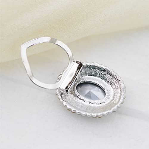 Brooch Original Design Brooch Big Gray Oval Glass Silk Scarf Clip Buckle Accessories Bow Tie #TOP4