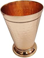 Vista 3 de Bona fide - Juego de 2 vasos de cobre puro martillado Taza de cobre del viajero para servir agua Para beneficios para la salud ayurveda combo de 2