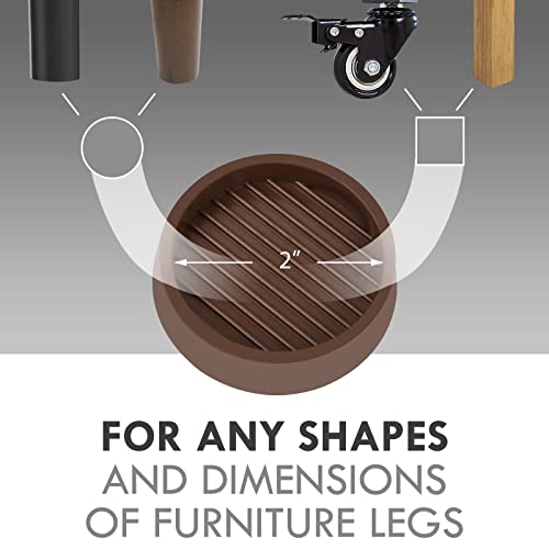 Vocomo FTC0043 2X2 Caster Cups, Round Rubber Furniture Cups thumb #1