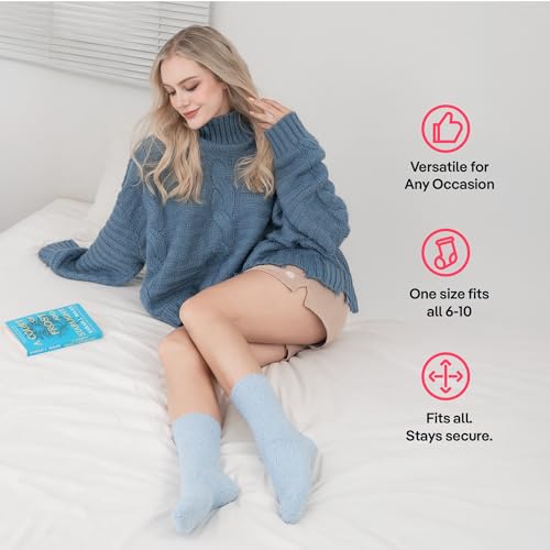 Image of COOLMATE Fuzzy Socks for Women Gift Box - Cozy Soft Cloud Socks for Spa Home, Mother's Day Gifts for Mom Grandma