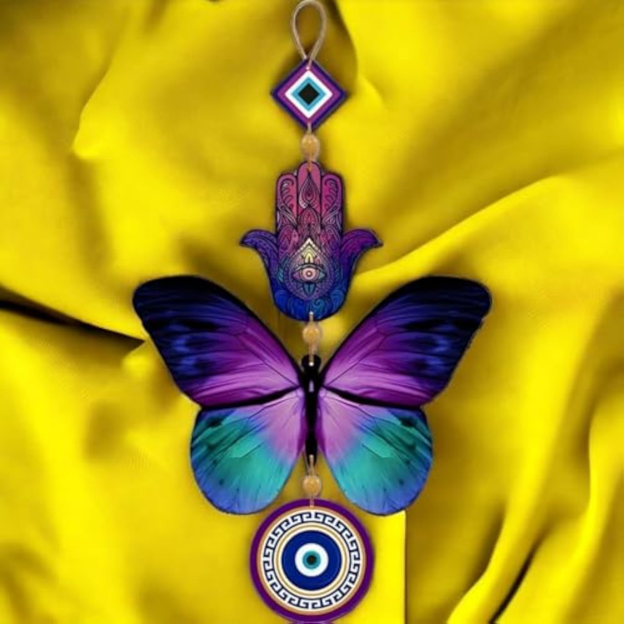 Fengshui Butterfly Evil Eye Wall Hanging, Decorative Showpiece
