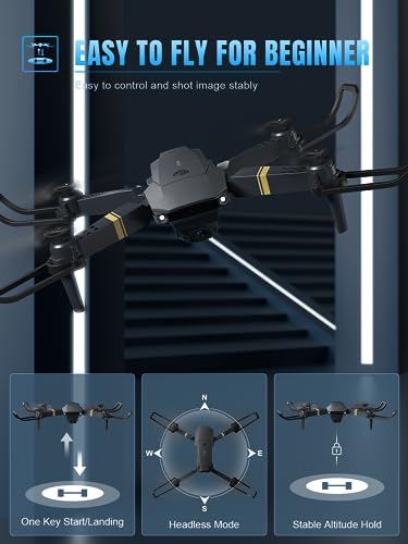 Drones With Camera For Adults Beginners Kids, Foldable E58 Drone With 1080P Hd Camera, Rc Quadcopter - Fpv Live Video, Altitude Hold, Headless Mode, One Key Take Off/Landing, App Control #TOP5