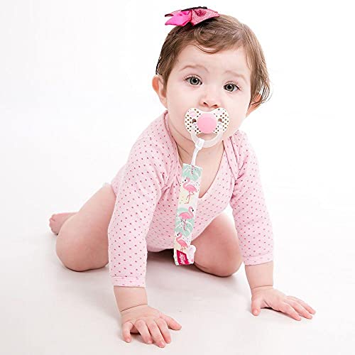 Prendedor de Chupetas Flamingo e Arabesco Comtac Kids 4113