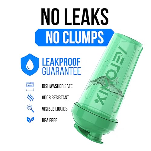 Image of VELOMIX -3 PACK- 28 oz Protein Shaker Bottle for Protein Mixes - 3x Wire Whisk | Leak Proof Shaker Cups for Protein Shakes | Stackable Protein Shaker Bottle Pack (C5) Turquoise /Clear