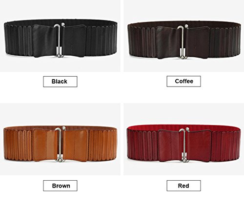 Women Plus Elastic Stretchy Retro Wide Genuine Leather Waist Cinch Belt2
