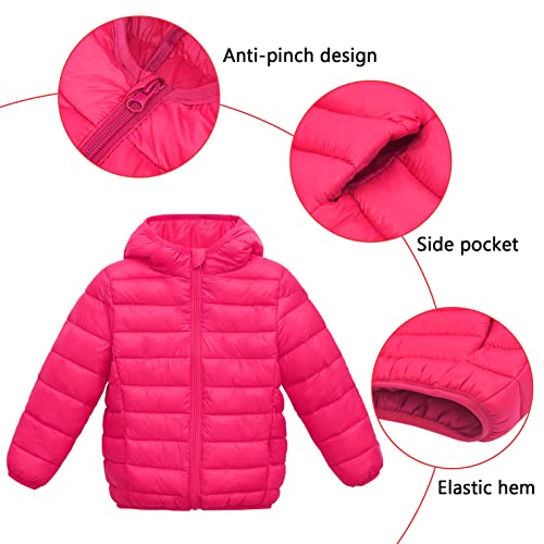 Image of Happy Cherry Kids Lightweight Puffer Jacket Packable Bubble Coat Down Cotton Coats Zip Up Hooded Outwear