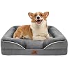 Spotted Play Orthopedic Dog Bed with Sides – Dog Sofa Beds for Medium Dogs, Supportive Foam Pet Couch Bed with Washable Removable Cover, Waterproof Lining and Non-Slip Bottom, Grey – M