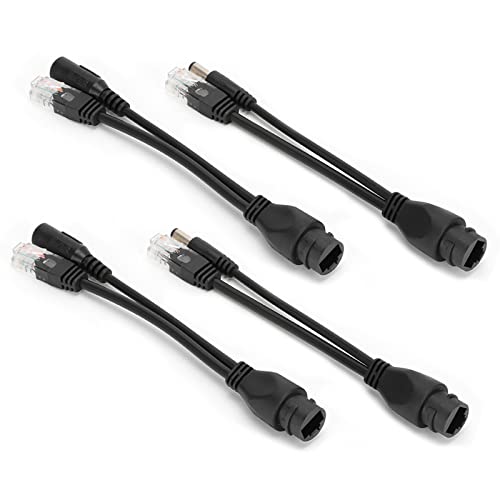 5 pares adaptador divisor Ethernet POE, inyector POE DC 12V para cámara IP, compatible IEEE802.3af con cable Cat5/5e/6 soporta transmisión hasta 50m (negro) miniatura 2