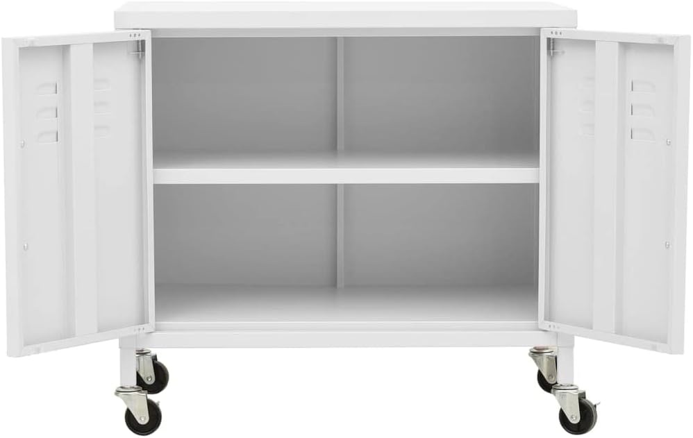 Storage Cabinet White,Bookcase Cabinet,School Storage Cabinet,File Cabinet,Standing Cabinet,Multi-Function Cabinet,Industrial Modern Style,for Office,Home,School,Studies,23.6"x13.8"x22" Steel