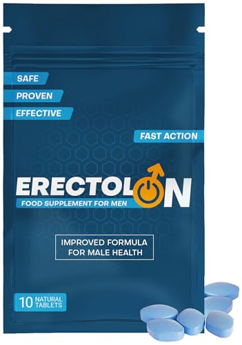 Image of ERECTOLON | Blue 10 Stamina & Energy Tablets for Men | Pills for Men UK | Korean Ginseng | Fast-Acting Tribulus Terrestris Herbal Supplements for Enhanced Performance & Stamina | Long-Lasting Results