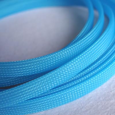 High Density PET Braided Wire Sleeve 2-14mm - Expandable U-V Cable Protection Split Sleeving,1pc(Uv Blue,16MM*5 M)