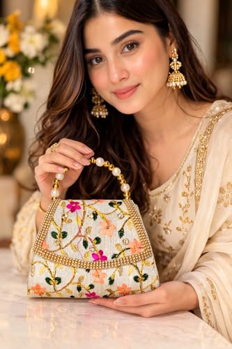 Image of Handbag, Wristlets, Clutch for Women, Girls (cream) | 1