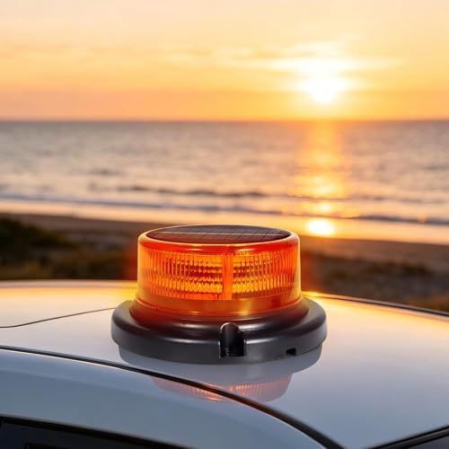 Luces de advertencia para vehículos con carga solar y baliza LED perimetral 3