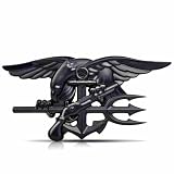 Navy Seal Trident Metal Car Emblem - 3D Seal Team Eagle Anchor US Marine Corps Navy Vehicle Badge, Durable Auto Exterior Decal Sticker for Cars, Trucks, SUVs