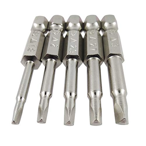 Wolfride 5Pcs 1/4 Inch Hex Shank Triangle Head Screwdriver Bit Set Triangle Shaped Triangular Tip Screwdriver Bit Triangle Srill Bit 50Mm Length |1.8Mm, 2Mm, 2.3Mm, 2.7Mm, 3Mm #TOP1