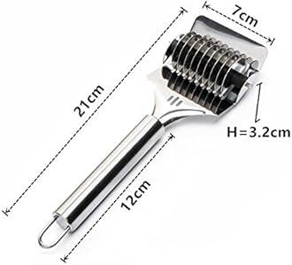 16x7x3.1cm High Grade Stainless Steel Noodle Lattice Roller Docker Dough Cutter Pasta Spaghetti Maker for Kitchen Cooking Tools