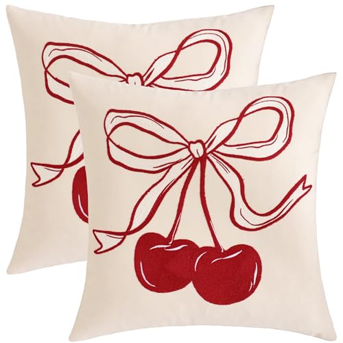 LUOYEHK Christmas Pillow Covers 18x18 Set of 2 Red...