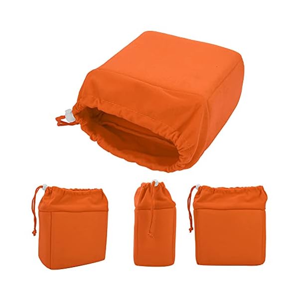 VBESTLIFE Kamerabeutel,DSLR Kamera Objektiv Einsatz Kamerabeutel mit Drawstring, Kameratasche für DSLR-Kamera und Objektiv.20x18x10cm(Orange) – Bild 5