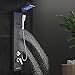fyheast Colonna doccia idromassaggio LED 5 modalità d'acqua con schermo di temperatura con doccia a mano e rubinetto della doccia Sistema di doccia nero