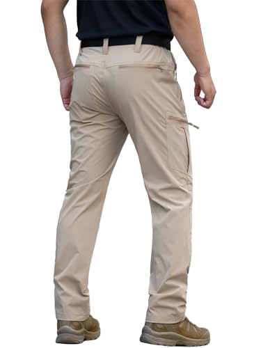 NAVEKULL Men's Lightweight Hiking Pants Quick Dry Stretch Fishing Tactical Work Pants with Zipper Pockets4