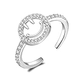 YKYLHSYXR Good Luck Happy-Face Necklaces Rings Stud-Earrings - 18K Gold and Silver Plated Dainty Happy face Jewelry with CZ Simulated Diamond, Cute Preppy Aesthetic Jewelry Gifts for Fashion Women.