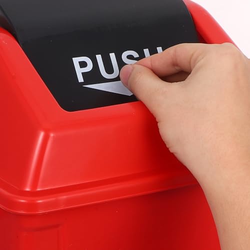 Cubo moderno 10l con tapa abatible rojo que elimina los malos olores de cocina 3