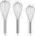 Ouddy Küchen Schneebesen 3 Pack Edelstahl Ballonschneebesen Quirl Rührbesen Kugelschneebesen Handschneebesen für Mischen Schlagen Rühren Küchen-Utensilien und Backzubehör