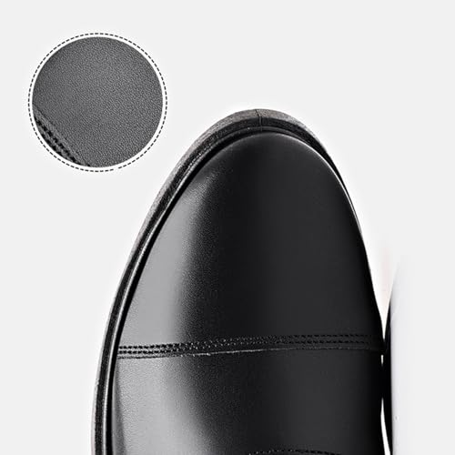 YZABEL Men's Leather Lace Up Platform Block Heel Classic Patent Leather Shoes for Men for Dating Prom Business Work 6