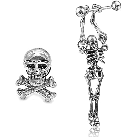 Pendientes de acero inoxidable con diseño de calavera Gleamart Cover
