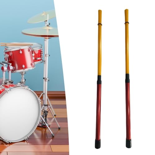 Baquetas de batería para jazz de 15.75 pulgadas rojo y amarillo miniatura 2