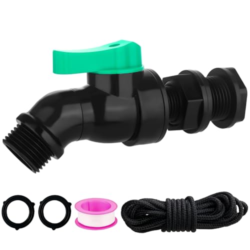 Plastic Rain Barrel Spigot Kit High Flow Water Barrel Faucet 1/2