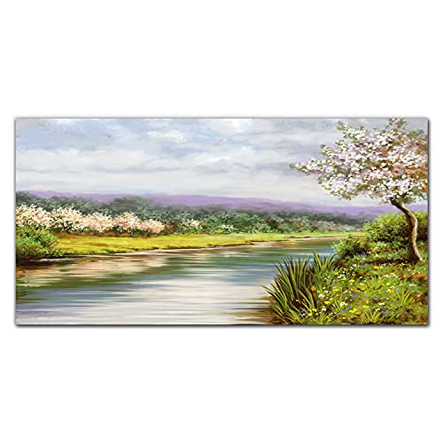 Impression sur verre 100x50cm Coloray de paysage d'arbre pour décoration d'intérieur