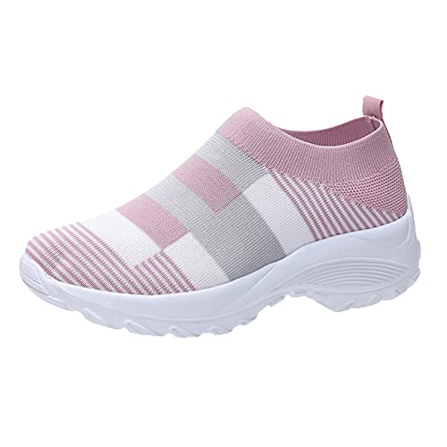 Genérico Zapatillas Sneakers Mujer Deportivas CuñA Mujer Zapatos de Deporte, Calzados Mixtos, Zapatillas Femeninas, Zapatillas Femeninas Zapatos Barefoot Mujer Zapatillas De Deporte (Pink, 38)