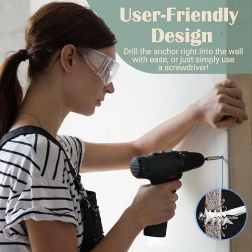 Image of Reinforced Nylon 66 Heavy Duty Wall Anchors for Furniture, 90lb, Bulk Pack for Remodel, Multi-Room Projects, 50 Wall Anchors for Drywall and 50 Drywall Screws, Hang Home Decor, Tv Mount, Wall Decor