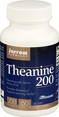 Jarrow Formulas Theanine 200 mg, 60 Veggie Caps, Pack of 2