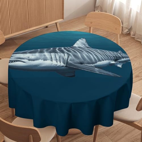 Nappe ronde blanche imperméable de 178 cm : finis les plis et les taches au dîner