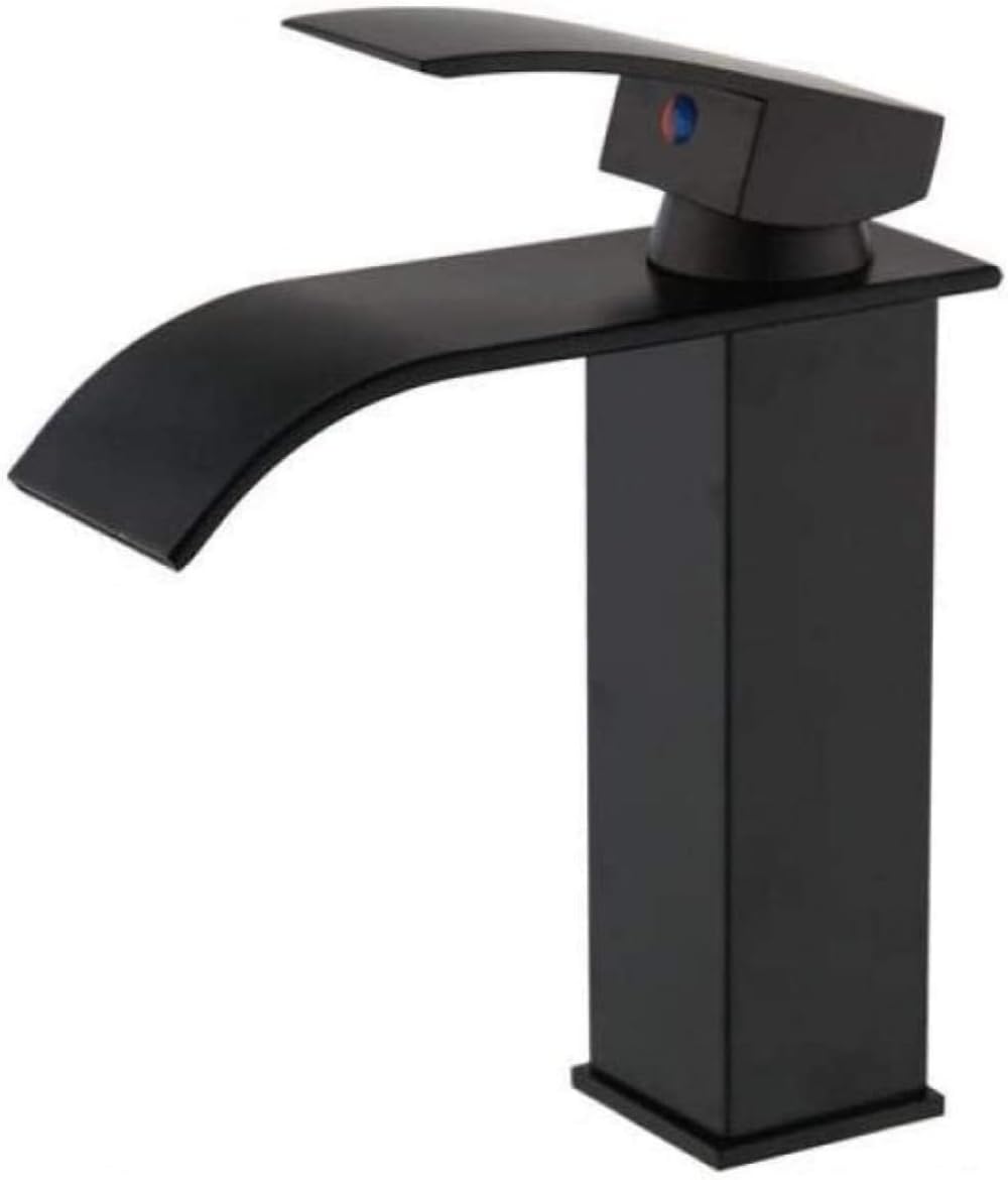 Robinet mitigeur de lavabo noir pour une salle de bains zen