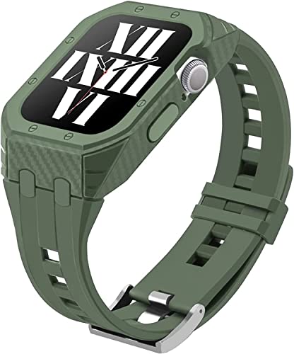 Coque en fibre de carbone Apple Watch 44mm 45mm bracelet iWatch 8 7 SE 6