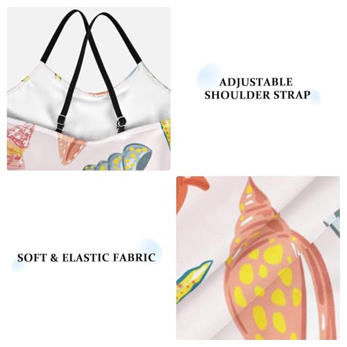 ZZKKO Seashells Corals Starfishes Girls Swimsuit One Piece Bathing Suit for Baby Girls' Swimwear 3-10T3